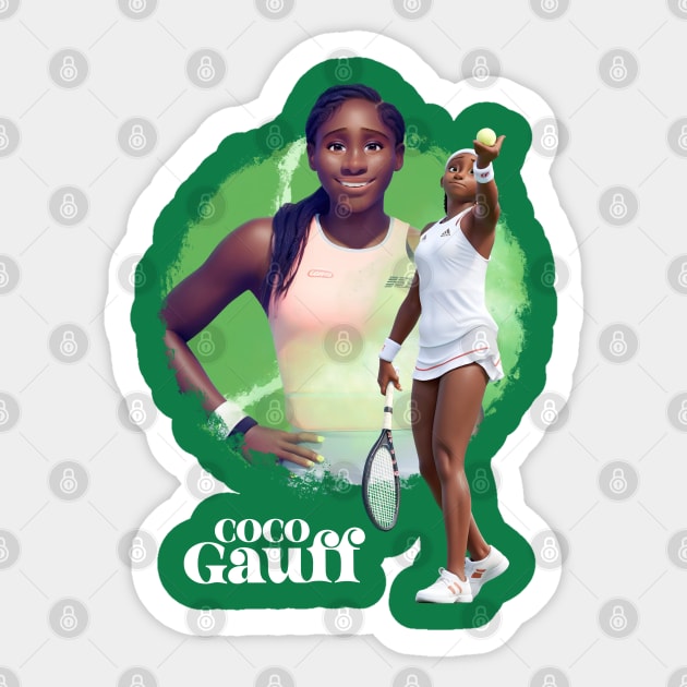 Coco Gauff anime cartoon Sticker by BAJAJU